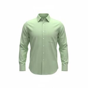 Van Heusen Flex Collar Green Dress Shirt Regular Fit 17 1/2 34/35